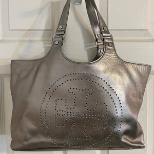 Tory Burch Metallic Bronze Bag, Good Condition, 8"x16"